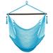 Fairnull Caribbean Large Hammock Chair Swing Seat Hanging Chair with Tassels Light Blue