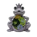 Pompotops Solar Garden Outdoor Statues Simulation Frog Succulent Resin Artifact Ornaments Garden Ornaments Ornaments Cemetery Outdoor Decorative Lights Easter Decorations