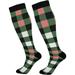 bestwell Buffalo Plaid Compression Socks Women Men Long Stocking (20-30mmHg) Travel Knee High Stockings for Athletic Sports Running Cycling Nursing (21-22) (20-30mmHg)