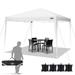 COBIZI 10x10 Pop Up Canopy Tent Outdoor Instant Commercial Gazebo Shade Shelter Waterproof Tents for Backyard Parties Event White