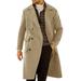 YUHAOTIN Men Jacket Winter Hunting Jacket for Men Men s Fall Solid Color Lapel Pocket Thin Double Trench Coat Belt