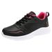 ZIZOCWA Lightweight Running Sneakers for Women Leather Lace-Up Soft Sole Walking Sports Shoes Casual Non-Slip Tennis Shoes with Arch Support Hot Pink Size6.5