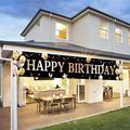 Happy Birthday Banner Yard Signs Backdrop Rose Gold And Black Happy Birthday Decorations Birthday Yard Decorations 118 X 19.6 Inch Brass Grommets And Hanging Rope Outdoor Party Decoration Banner