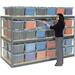 Record Storage Rack with Polyethylene File Boxes - Gray - 96 x 48 x 60 in.