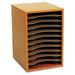 Safco 9419Mo Wood Vertical Desktop Sorter 11 Sections 10 5/8 X 11 7/8 X 16 Medium Oak