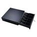 ZQRPCA Cash Register Drawer with 5 Bill/5 Coin Portable Money Lock Storage with Removable Tray Compatible POS Printers Cash Box Black