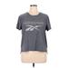 Reebok Active T-Shirt: Gray Graphic Activewear - Women's Size X-Large