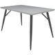 Lotus Dining Table High Gloss Surface 130cm with Steel Legs - Light Grey