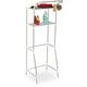 Washing Machine Shelf, Metal, Extendable, Tumble Dryer, Bathroom, HxWxD: 179 x 64.5 - 100 x 50 cm, Silver - Relaxdays