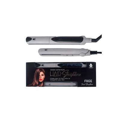 Plus Size Women's Dual Value Pack Hair Straightener Includes Travel Hair Strightener by Pursonic in Silver