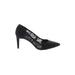 Kelly & Katie Heels: Pumps Stilleto Cocktail Black Solid Shoes - Women's Size 8 - Pointed Toe