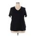 Lands' End Active T-Shirt: Black Activewear - Women's Size 2X