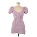 Paris Atelier & Other Stories Casual Dress - Mini Plunge Short sleeves: Pink Dresses - Women's Size 6