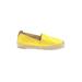 Sam Edelman Flats: Espadrille Platform Casual Yellow Print Shoes - Women's Size 6 1/2 - Almond Toe