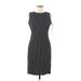 Calvin Klein Casual Dress - Sheath High Neck Sleeveless: Gray Dresses - New - Women's Size 6 Petite