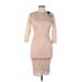 AX Paris Cocktail Dress: Tan Brocade Dresses - New - Women's Size 10