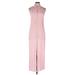 BB Dakota Casual Dress - Midi High Neck Sleeveless: Pink Dresses - Women's Size Large