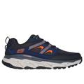 Skechers Men's Relaxed Fit: D'Lux Journey Sneaker | Size 9.5 | Navy/Orange | Leather/Synthetic/Textile