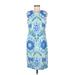 J. McLaughlin Casual Dress - Sheath High Neck Sleeveless: Blue Dresses - Women's Size 6