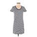 Universal Thread Casual Dress - Shift Scoop Neck Short sleeves: Gray Print Dresses - Women's Size X-Small