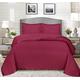 Embroidered Quilted Throw for Sofa Bed Covering - Solid Cotton Filled Bedding Sets Thick Warm Quilt Blanket (Bedspread + Pillow Sham) OSCA Burgundy/Red