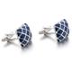 Men's French Shirt Cuff Pin Drop Glue Blue Plaid Cufflinks Dress Cuff Suit Button