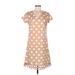 Misslook Casual Dress - Shift: Tan Polka Dots Dresses - Women's Size Medium