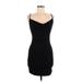 Shein Casual Dress - Bodycon V Neck Sleeveless: Black Solid Dresses - Women's Size Medium