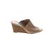 Nine West Wedges: Tan Solid Shoes - Women's Size 7 - Open Toe