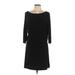 White House Black Market Casual Dress - Sweater Dress: Black Solid Dresses - Women's Size Large