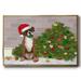 The Holiday Aisle® Christmas Boxer & Broken Christmas Tree Framed On Canvas Print Canvas, in Black/Blue/Gray | 17 H x 25 W x 1.5 D in | Wayfair