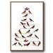 Winston Porter Red Bird Christmas Collection B Framed On Canvas Print Canvas, Solid Wood in Gray | 37 H x 25 W x 1.5 D in | Wayfair