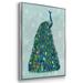 Bungalow Rose Christmas Peacock Christmas Tree Canvas, Solid Wood in Black/Blue/Brown | 41 H x 27 W x 1.5 D in | Wayfair