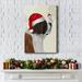 The Holiday Aisle® Christmas St Bernard & Fluffy Owl Canvas, Solid Wood in White | 36 H x 24 W x 1.5 D in | Wayfair