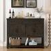 Darius 47.2" W Console Table w/ 2 Drawers & 2 Double-Door Cabinet Wood in Brown Laurel Foundry Modern Farmhouse® | 38.6 H x 47.2 W x 15 D in | Wayfair