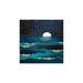 Corrigan Studio® Moonlit Stars - Unframed Painting Plastic/Acrylic in Blue/White | 24 H x 24 W x 0.25 D in | Wayfair