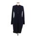 Calvin Klein Casual Dress - Sheath Mock Long sleeves: Blue Print Dresses - Women's Size 6