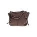 B Makowsky Leather Tote Bag: Pebbled Brown Print Bags