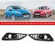 Areyourshop 1 Pair Grille Gloss Black Front Fog Light Lamp Cover Fit For Ford Fiesta 2013-2017