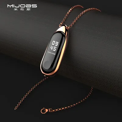 Mi Band 4 Metall Halskette Handgelenk Strap Anhänger Edelstahl für Xiaomi Mi Band 6 Uhr Fall Miband Image