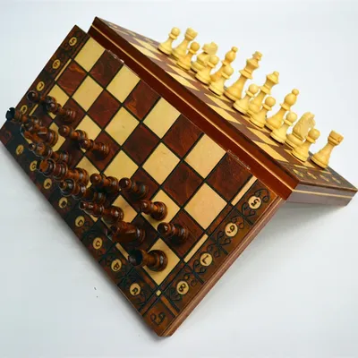 Schach Spiel Super Magnetische Holz Schach Backgammon Checkers 3 in 1 Alte Schach Reise Schach Set Image