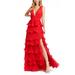 Tie Ruffle A-line Gown At Nordstrom