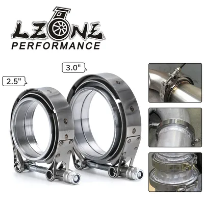 LZONE - V Band Exhaust Clamp 2.5 inch 3 inch 63mm 76mm Exhaust Male And Female Flange Vband Clamp V-Band Muffler Clamp
