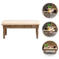 Plain Blank Coffee Table Desk Mini House Decor Decorations Home Wooden Unpatterned Uncolored End