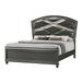 Lorette Gray LED Faux Leather Upholstered Panel Bed