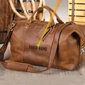 Luufan Crazy Horse Genuine Leather Men Travel Bag Real Leather Travel Duffel Vintage Big Weekend Bag