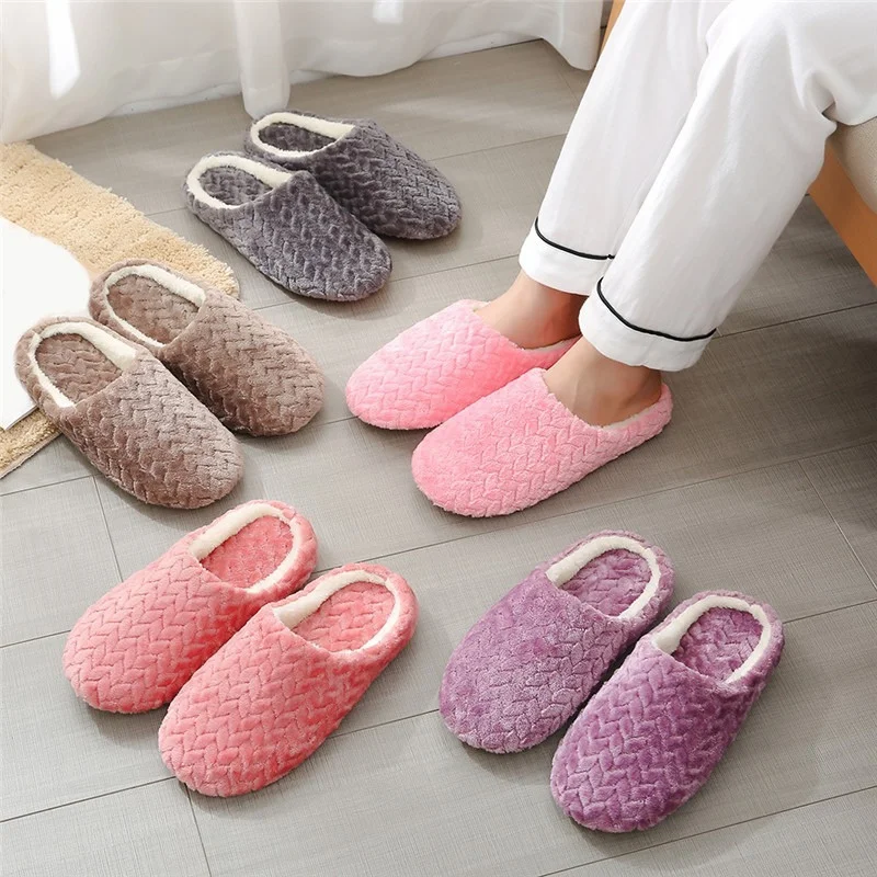 Frauen Innen schuhe warme Plüsch nach Hause weibliche Hausschuhe Herbst Winter Schuhe Haus flachen Boden nach Hause weiche slient Rutschen für Schlafzimmer