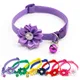 Pet Bell Flower Collar Necklace Pet Cat Collar Cute Cat Bell Collar Adjustable Nylon Ribbon for Cats