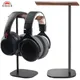 OKCSC Headphone Stand Walnut Wood Headset Stand Support Dual Headphones Suspension Aluminum Alloy