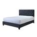 Meagan Dark Fabric Upholstered Tufted Panel Bed
